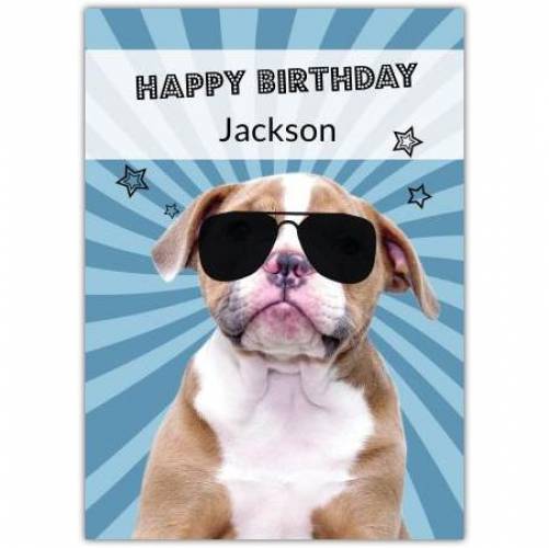 Happy Birthday Dog Wearing Sunglasses Card