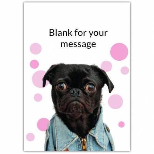 Any Message Dog In Denim Jacket Greeting Card