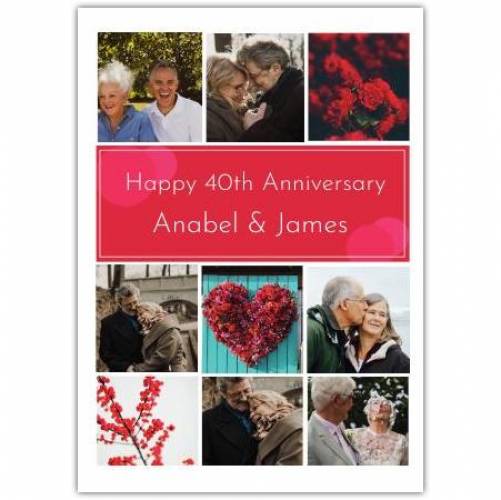 Anniversary 40th Ruby Photo Gallery Greeting Card