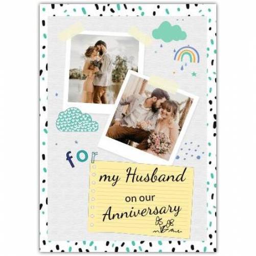 Anniversary Husband 2 Photo Scrapbook Greeting Card