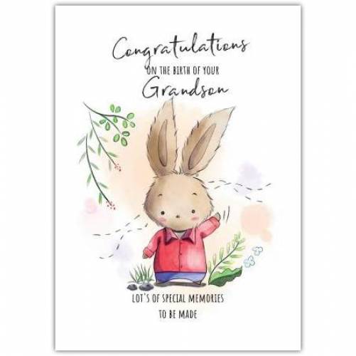 Baby Congratulations Relative Bunny Greeting Card