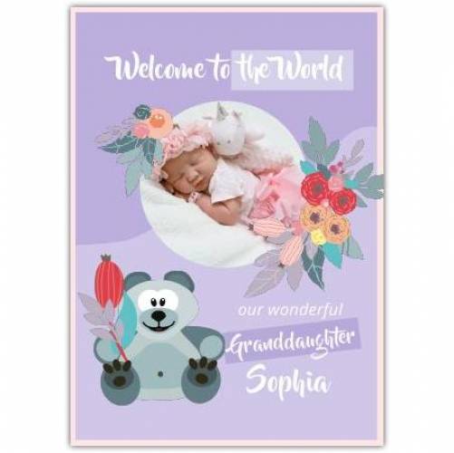 Baby Any Relation Photo Purple Greeting Card