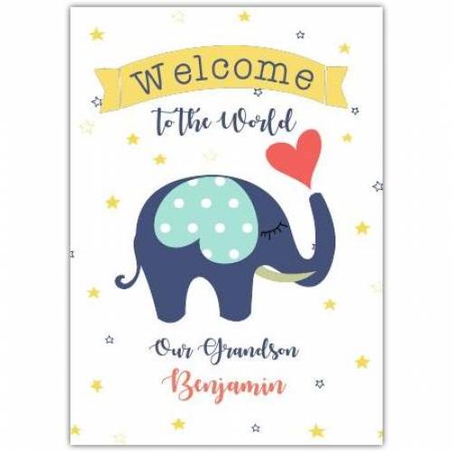 Baby Welcome Elephant Greeting Card