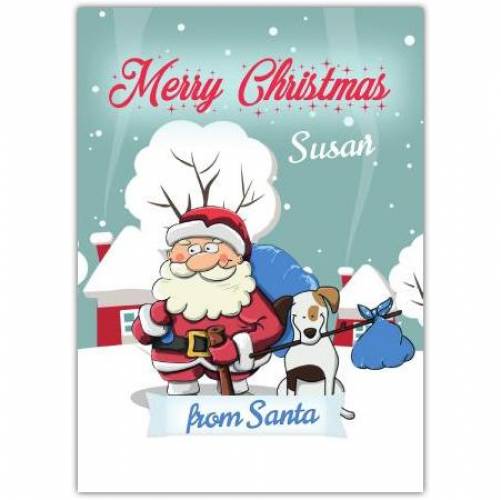 Christmas Doggy Napsack Greeting Card