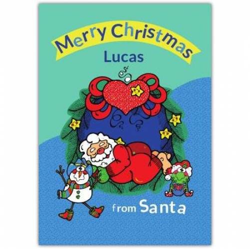 Christmas Sleepy Santa Greeting Card