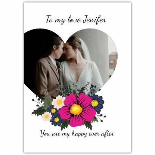 Wedding/civil Partnership Photo Heart Greeting Card