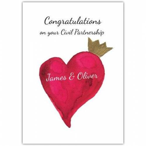 Partnership Heart & Crown Greeting Card