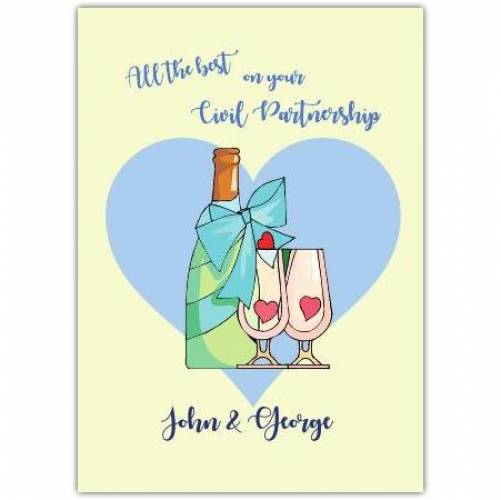 Partnership Champagne Bow Greeting Card
