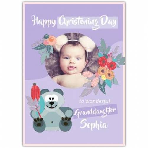 Christening Day Photo Relation Greeting  Card