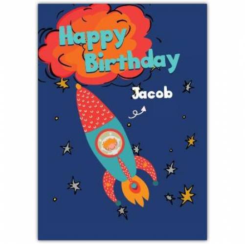Happy Birthday Rocket Greeting Card