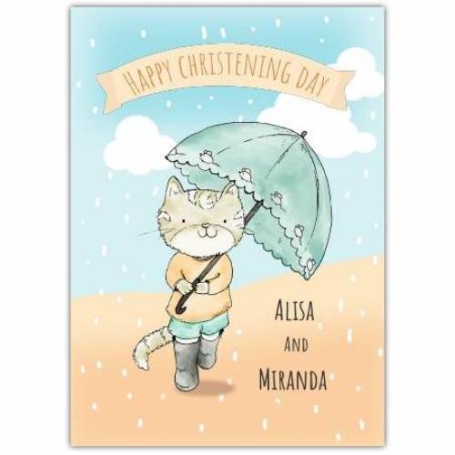 Christening Day Kitty Cat Greeting Card