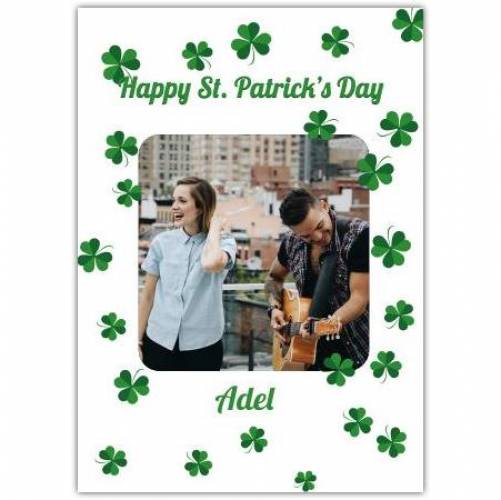 St Patricks Day Photo Green Shamrocks Card