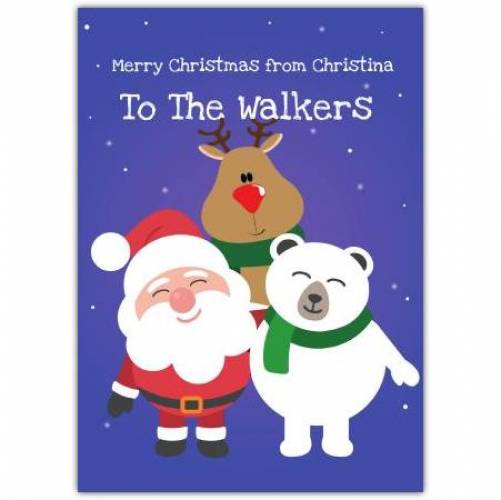 Merry Christmas Santa & Pals Greeting Card