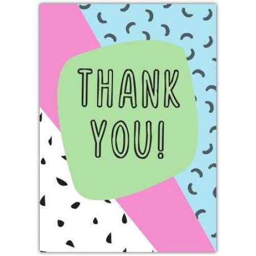 Thank You Colourful Pattern Greeting Card