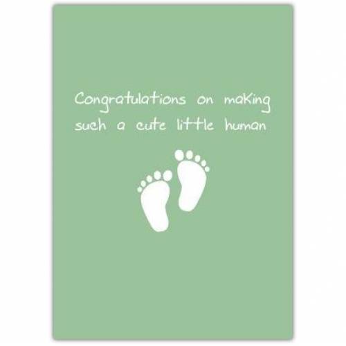 Baby Congratulations Neutral Green Greeting Card