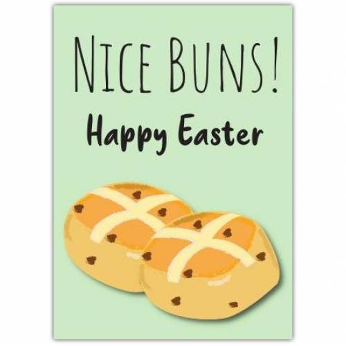 Happy Easter Hot Cross Bun Pun Greeting Card