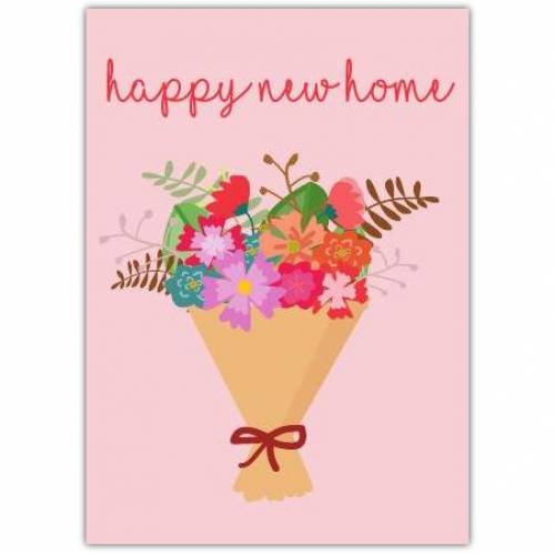New Home Bouquet House Greeting Card