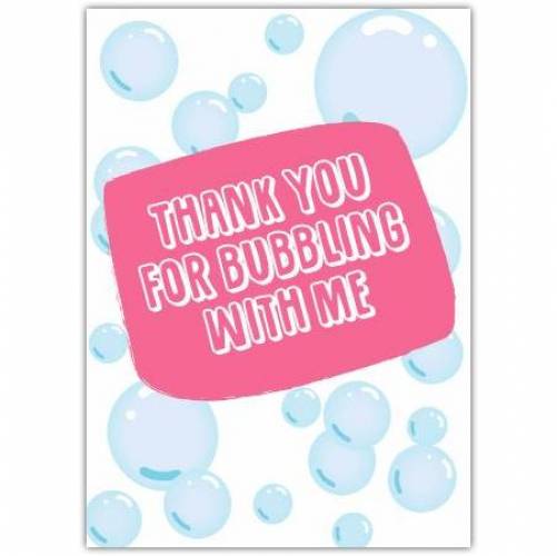 Thank You Bubble Pink Greeting Card