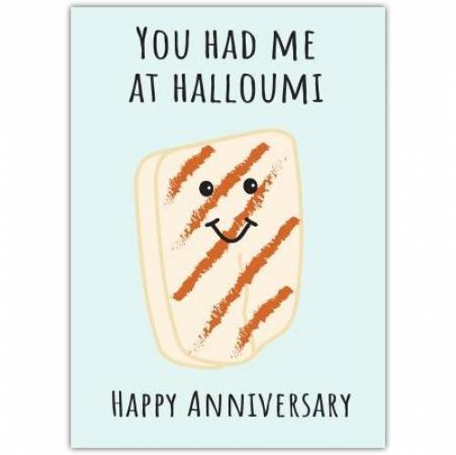 Anniversary Cheesy Halloumi Puntastic Greeting Card