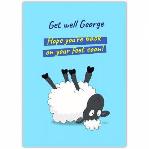 Get Well Soon Back On Feet Sheep Greeting Card