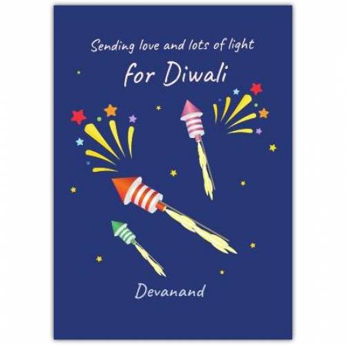 Diwali Fireworks Rocket Lights Greeting Card