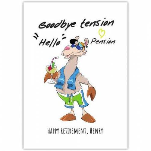 Retirement Camel Cocktail Holiday Greeting Card