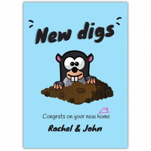New House Mole New Digs Greeting Card