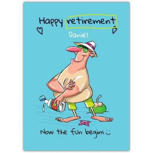 Retirement Man Sun Fun Greeting Card