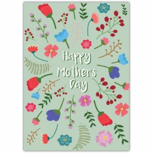 Mothers Day Flower Explosion Greeting Card