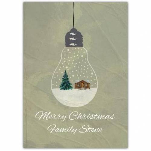 Merry Christmas Snowglobe Bulb Greeting Card