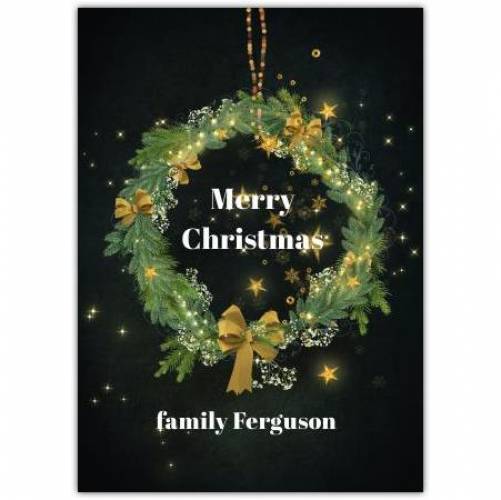 Merry Christmas Wreath Greeting Card