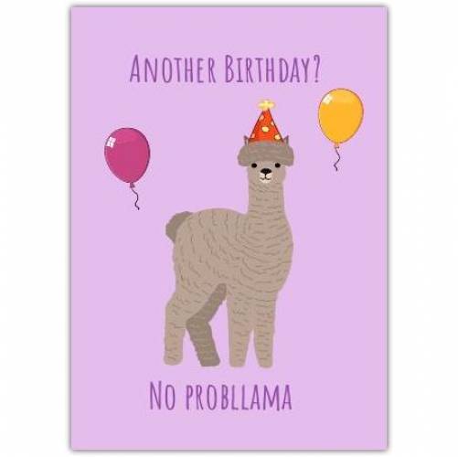 Birthday No Prob-lama Pun Greeting Card