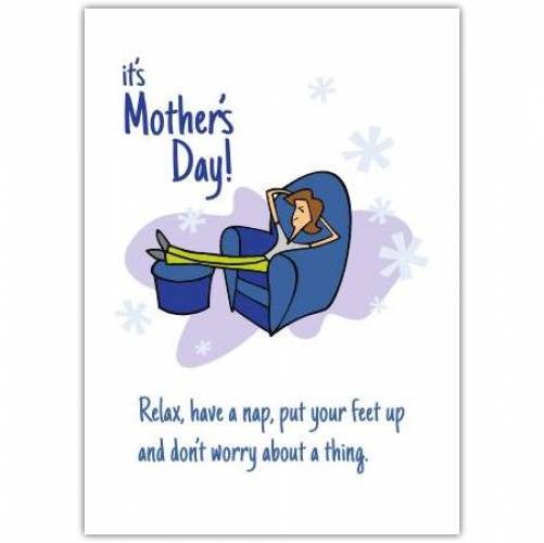 Mothers Day Relaxing Couch Greeting Card