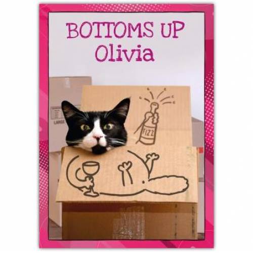 Bottoms Up Cat Card