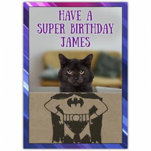 Batman Cat Birthday Card