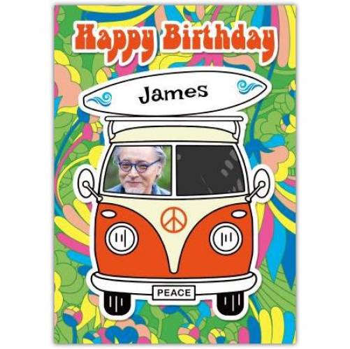 Retro Hippie Van Birthday Greeting Card