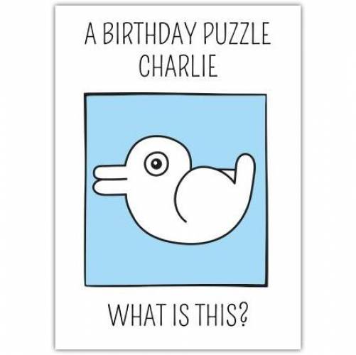 Birthday Puzzle Rabbit Card