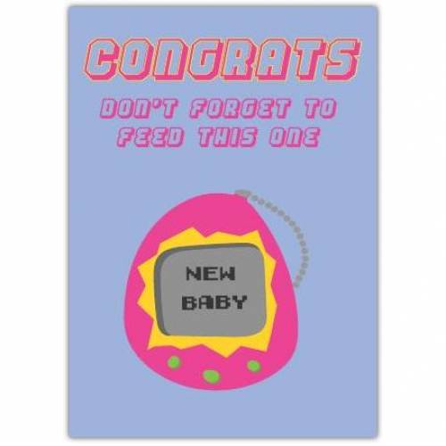 Retro 90s New Baby Greeting Card