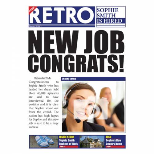 New Job Newspaper Photo Greeting Card