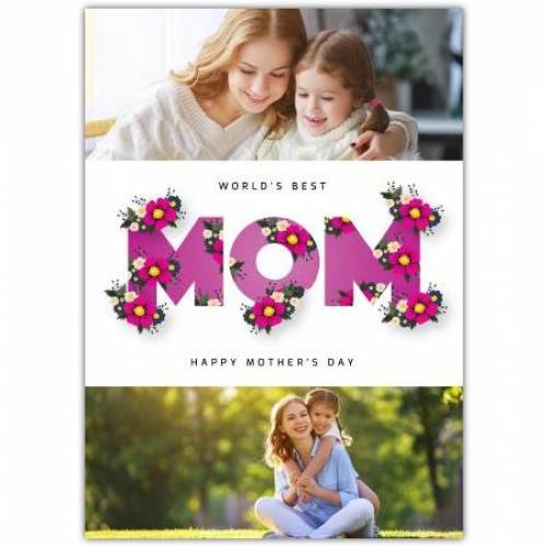 Mothers Day Floral Mom Photo Greeting Card