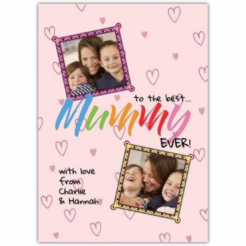 Pink Photo Frames Mothers Day Greeting Card