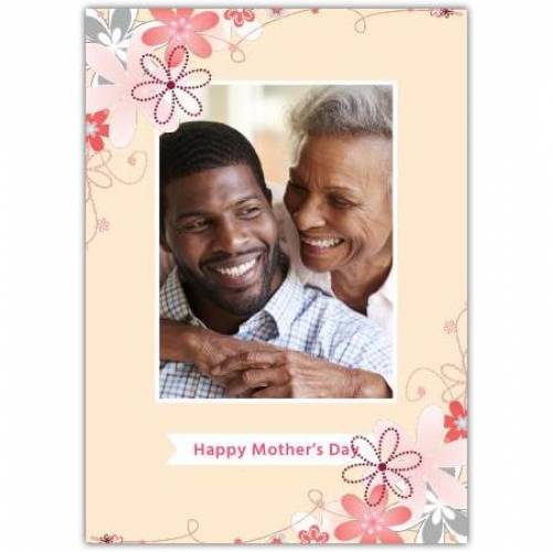 Mothers Day Photo Flower Corners Greeting Card