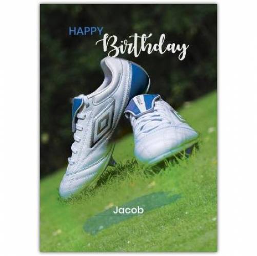 Happy Birthday Football Boots Greeting Card