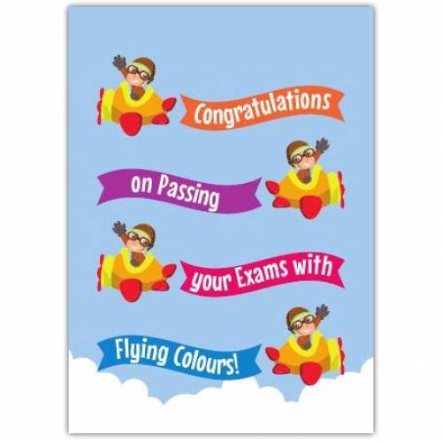 Exams Congratulations Plane Greeting Card
