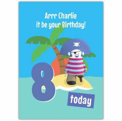 Pirate Island 8th Birthday Card