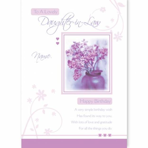 Happy birthday daughter in law greeting card personalised a5gra00100029ed