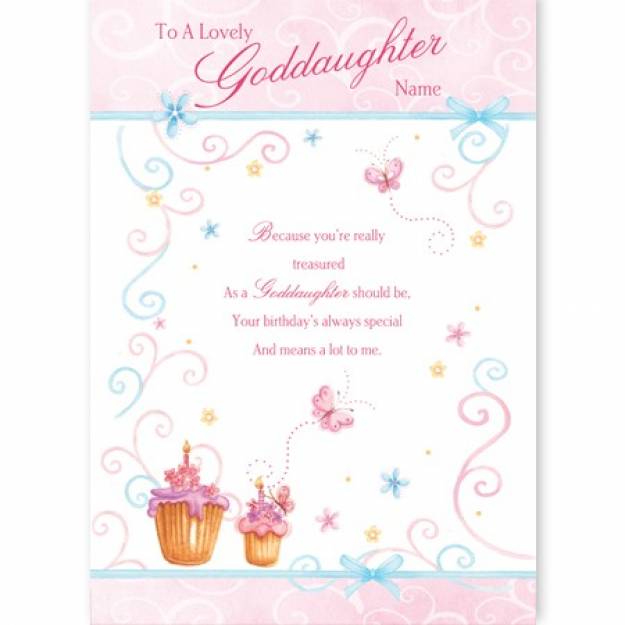 Birthday goddaughter greeting card personalised a5gra00104026ed
