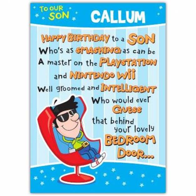 Bedroom son greeting card personalised a5blm2017003610