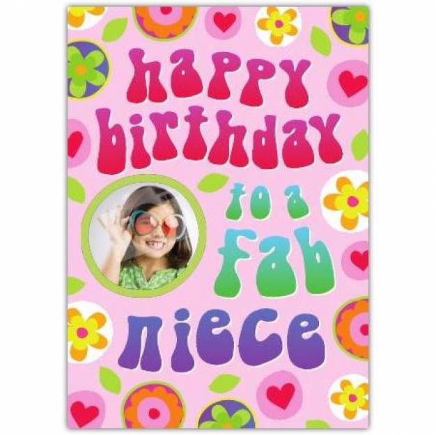 Niece lovehearts greeting card personalised a5blm2017003725