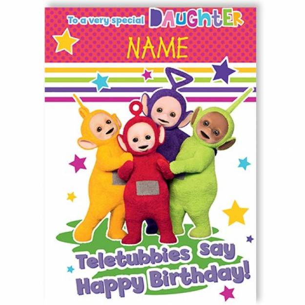 Teletubbies birthday greeting card personalised a5gem252910teed